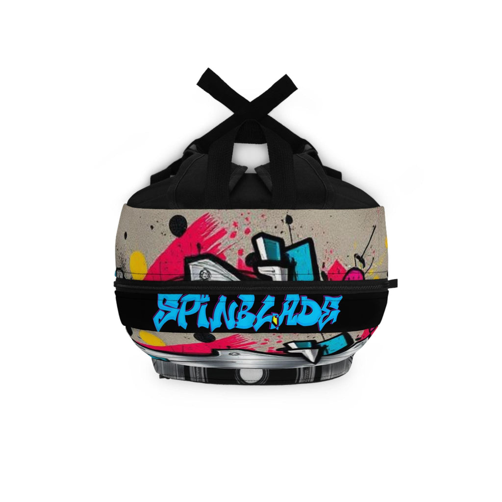 Graffiti Saw Blade Backpack | Retro Turntable Street Art