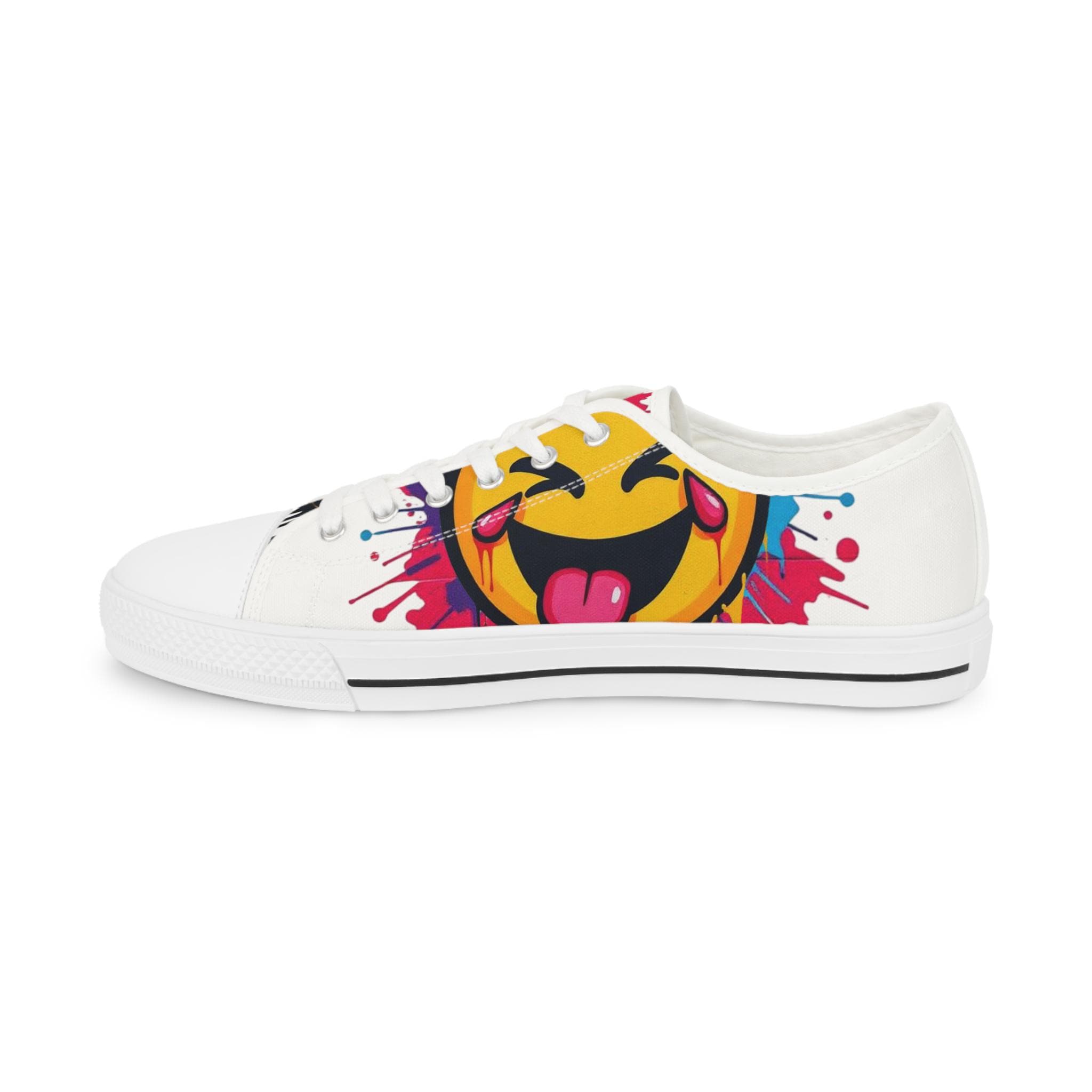 Emoji Tongue Smile Sneakers | Low Top Shoes