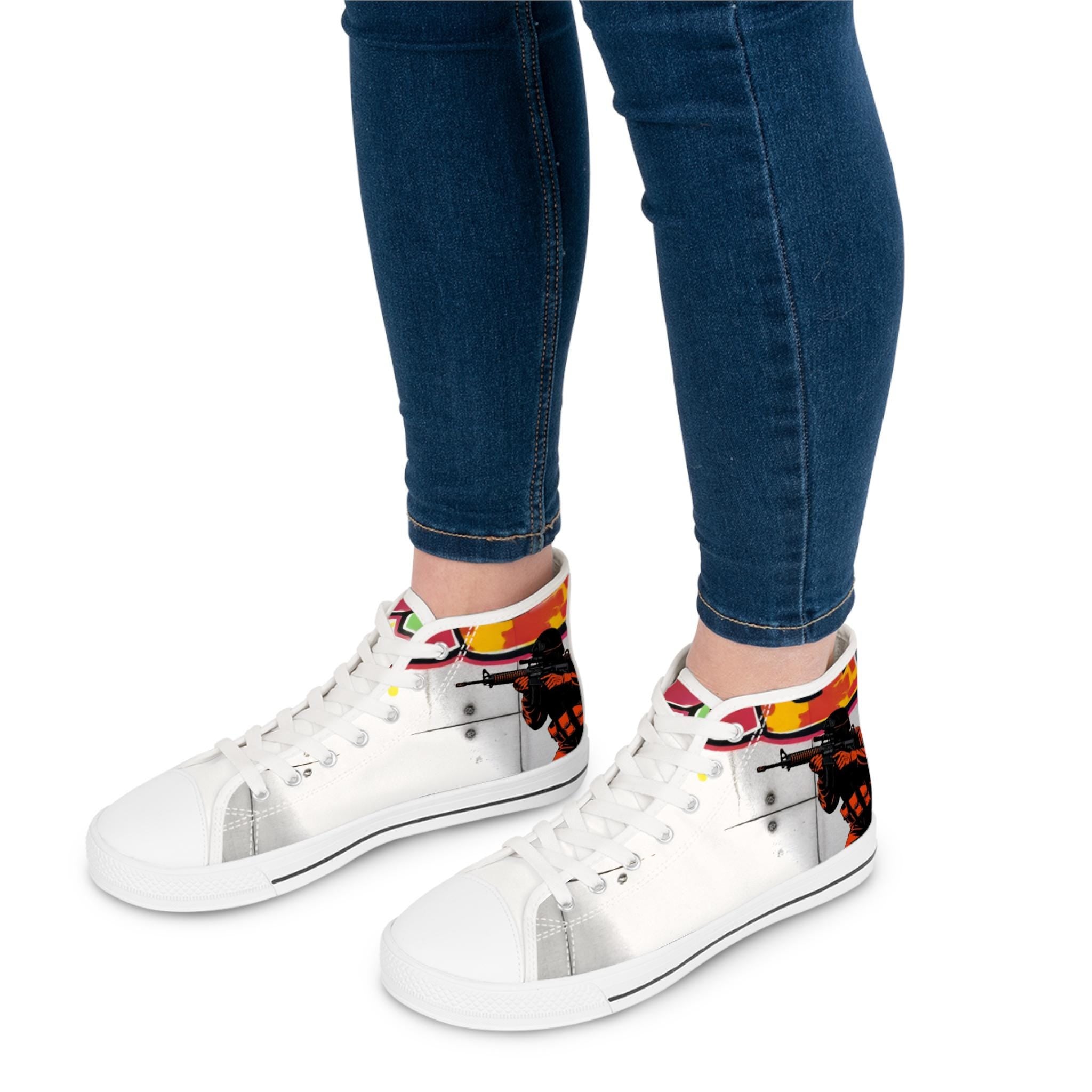 Graffiti Soldier High Top Sneakers | Women's Canvas Streetwear Shoes