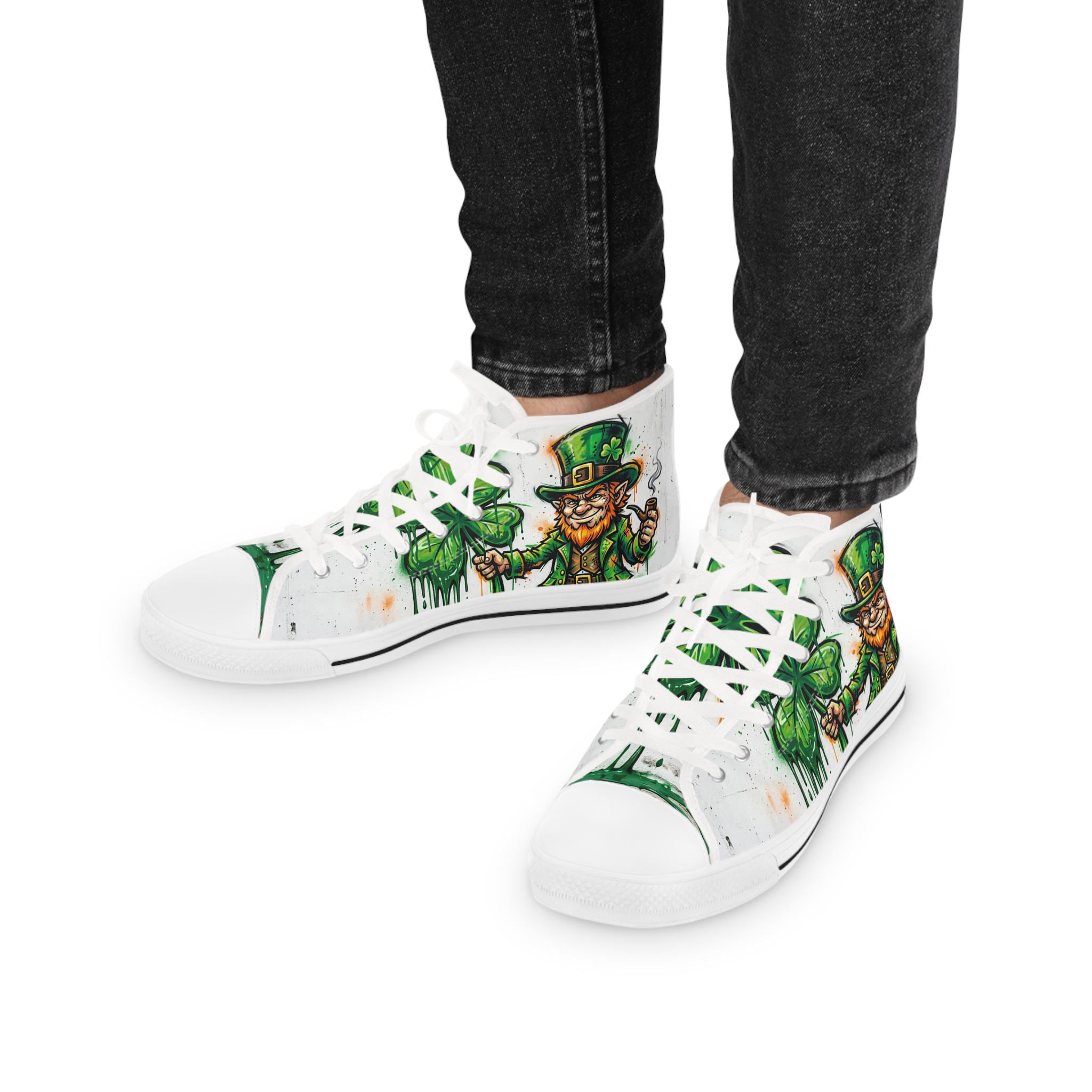 Leprechaun and Shamrock High Top Sneakers