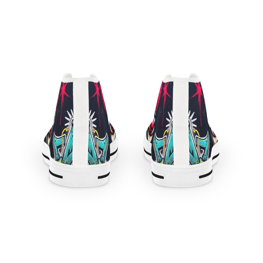 Creepy Clown Graffiti Face High Top Sneakers | Horror Skate Shoe