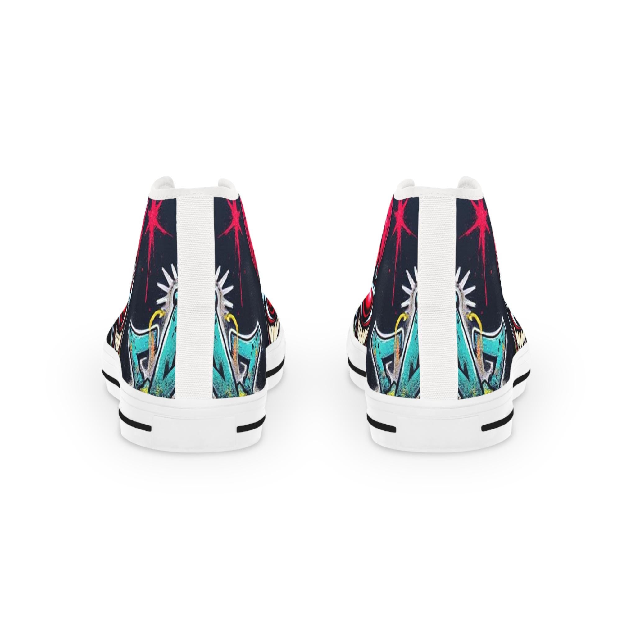 Creepy Clown Graffiti Face High Top Sneakers | Horror Skate Shoe