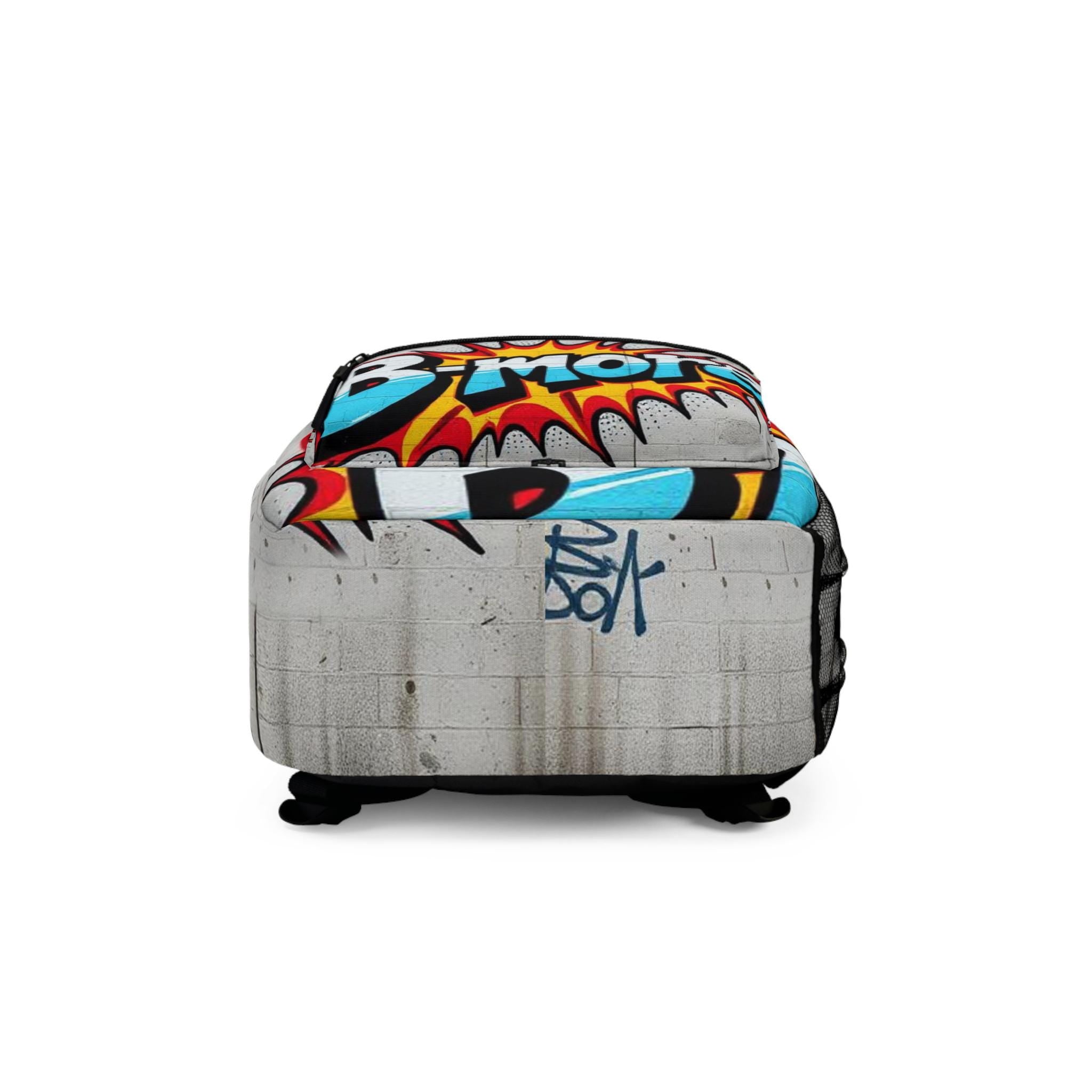 Bmore Graffiti Backpack | Urban Street Art Brick Wall Print