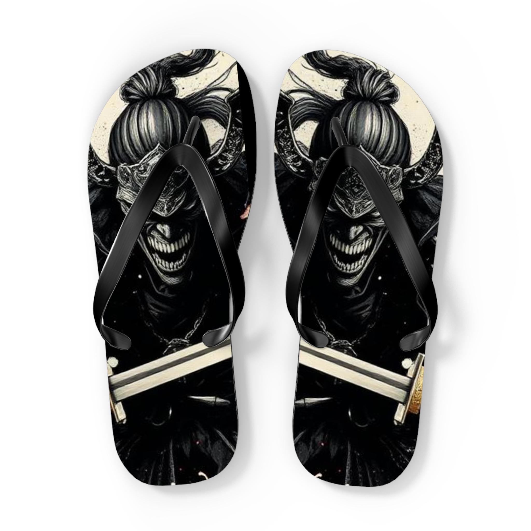 Creepy Clown Skull Flip Flops | Gothic Horror Summer Sandals
