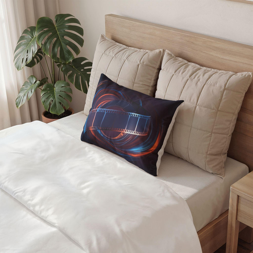 Neon Film Reel Pillow Sham | Movie Cinema Decorative Pillowcase