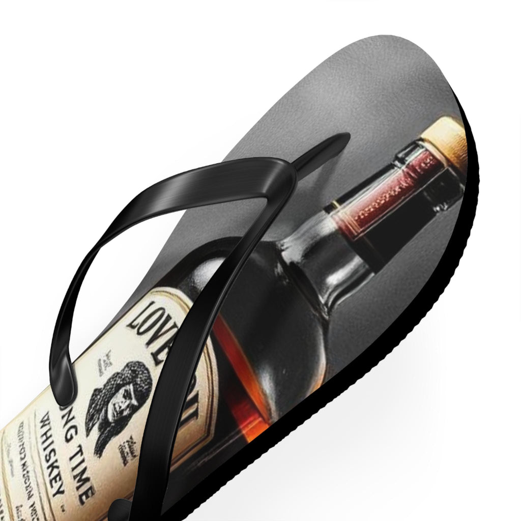 Whiskey Bottle and Heart Ice Flip Flops | Novelty Beach Sandals