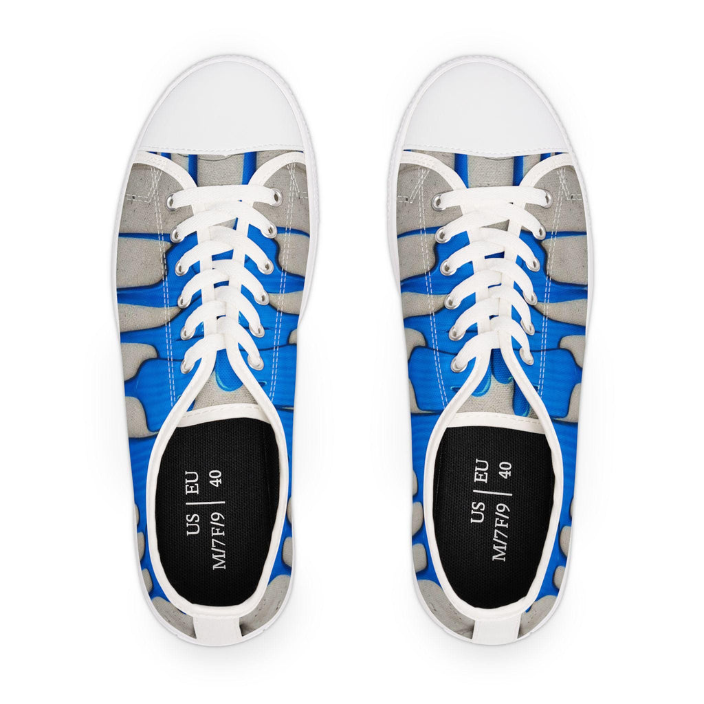 Blue Paint Drip Sneakers | Low Top Sneakers