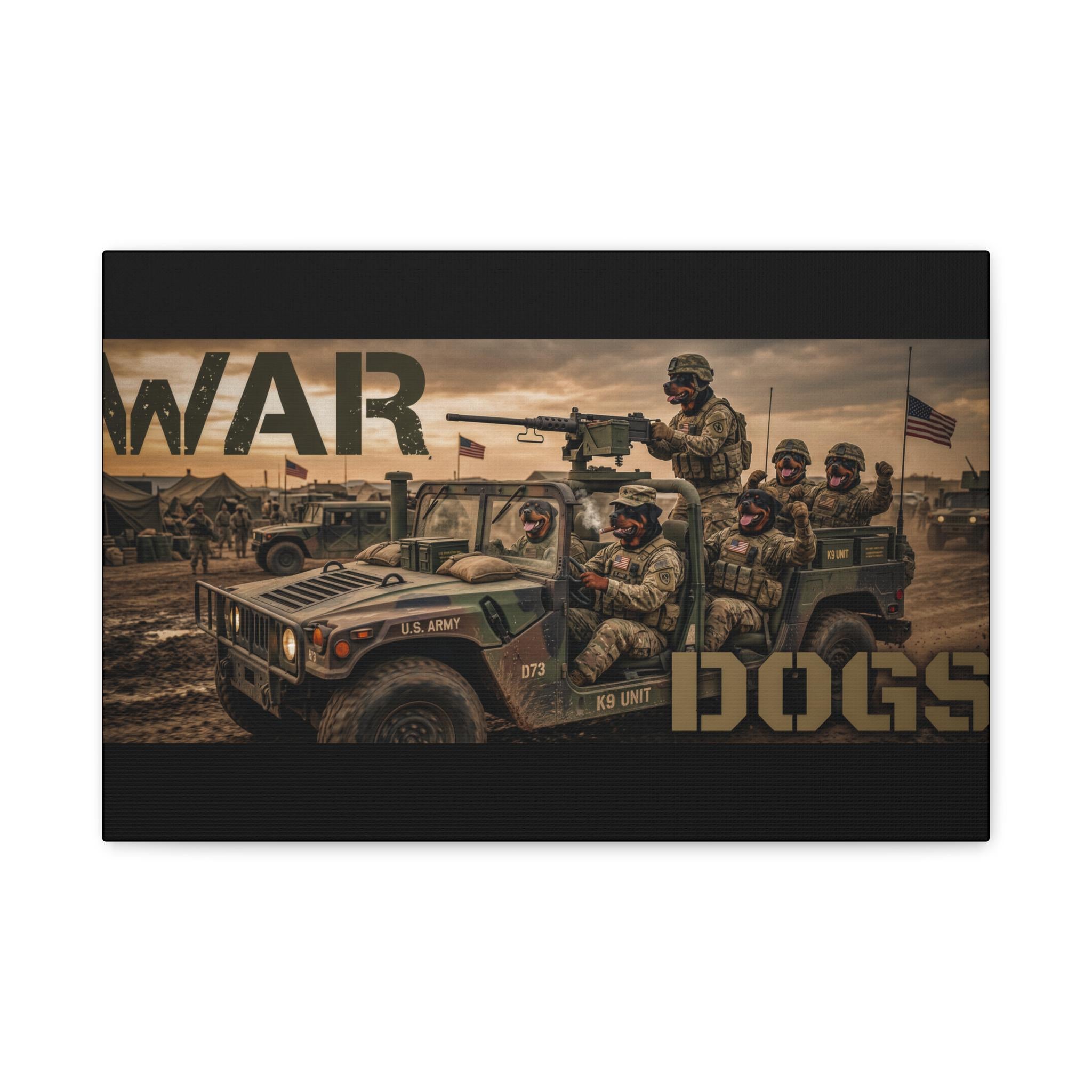 War Dogs Military Jeep Canvas