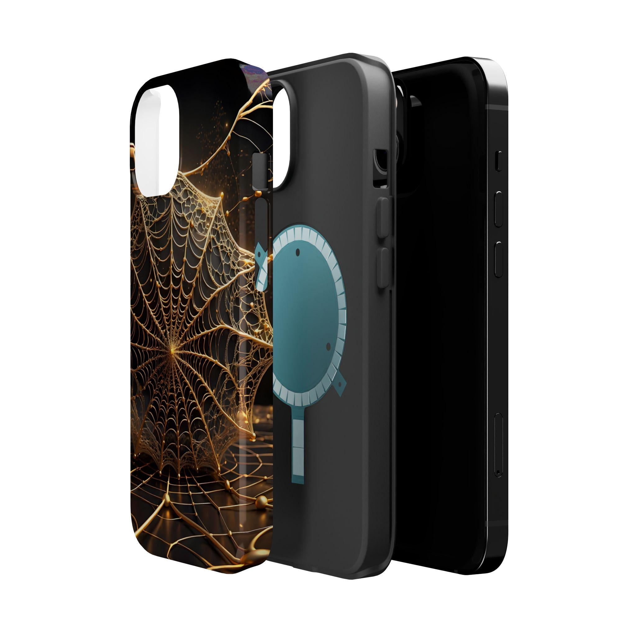 Golden Spiderweb Phone Case | Magnetic Impact-Resistant Case