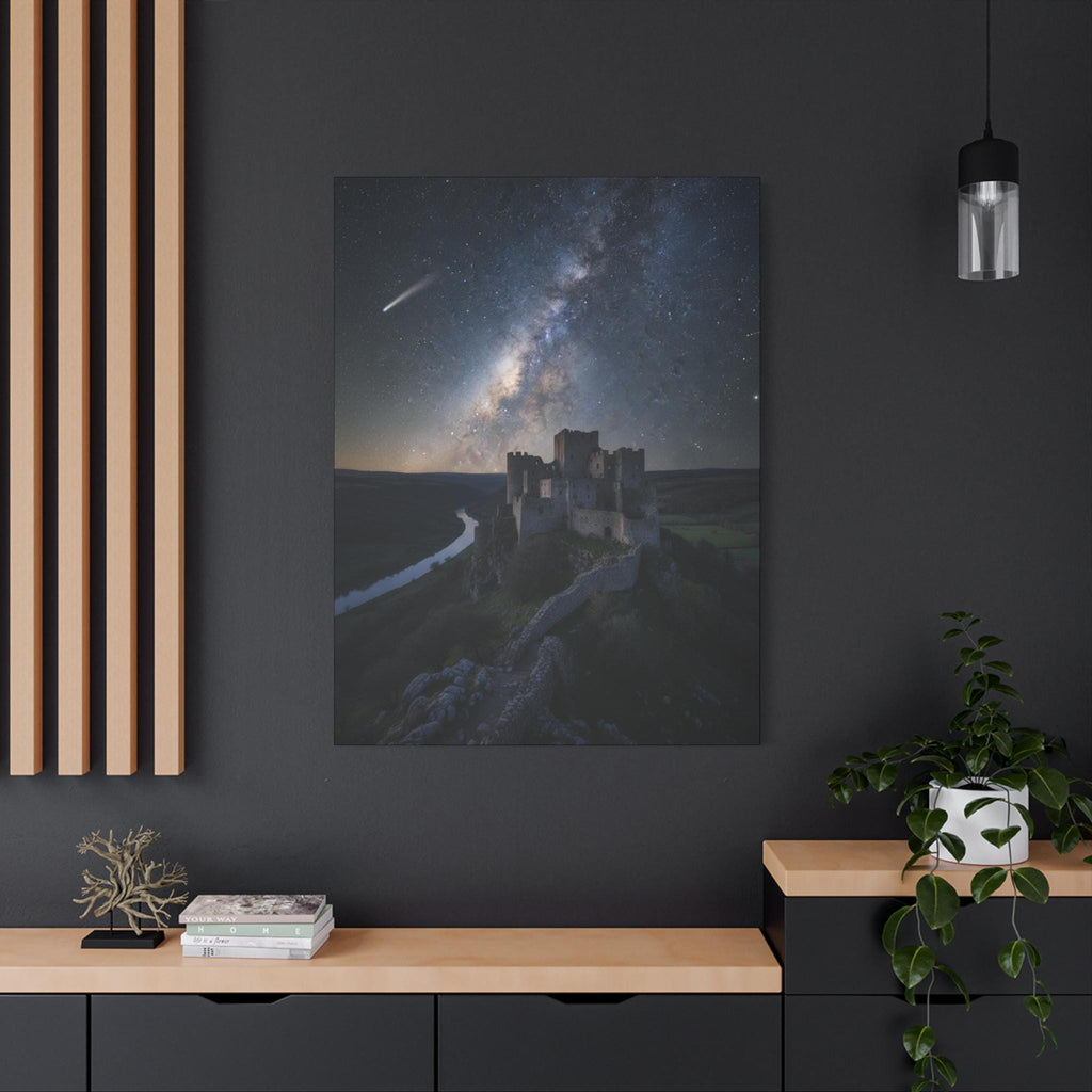 Milky Way Castle Night Sky Matte Canvas