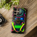Neon Green Graffiti Skull Hard Shell Phone Case
