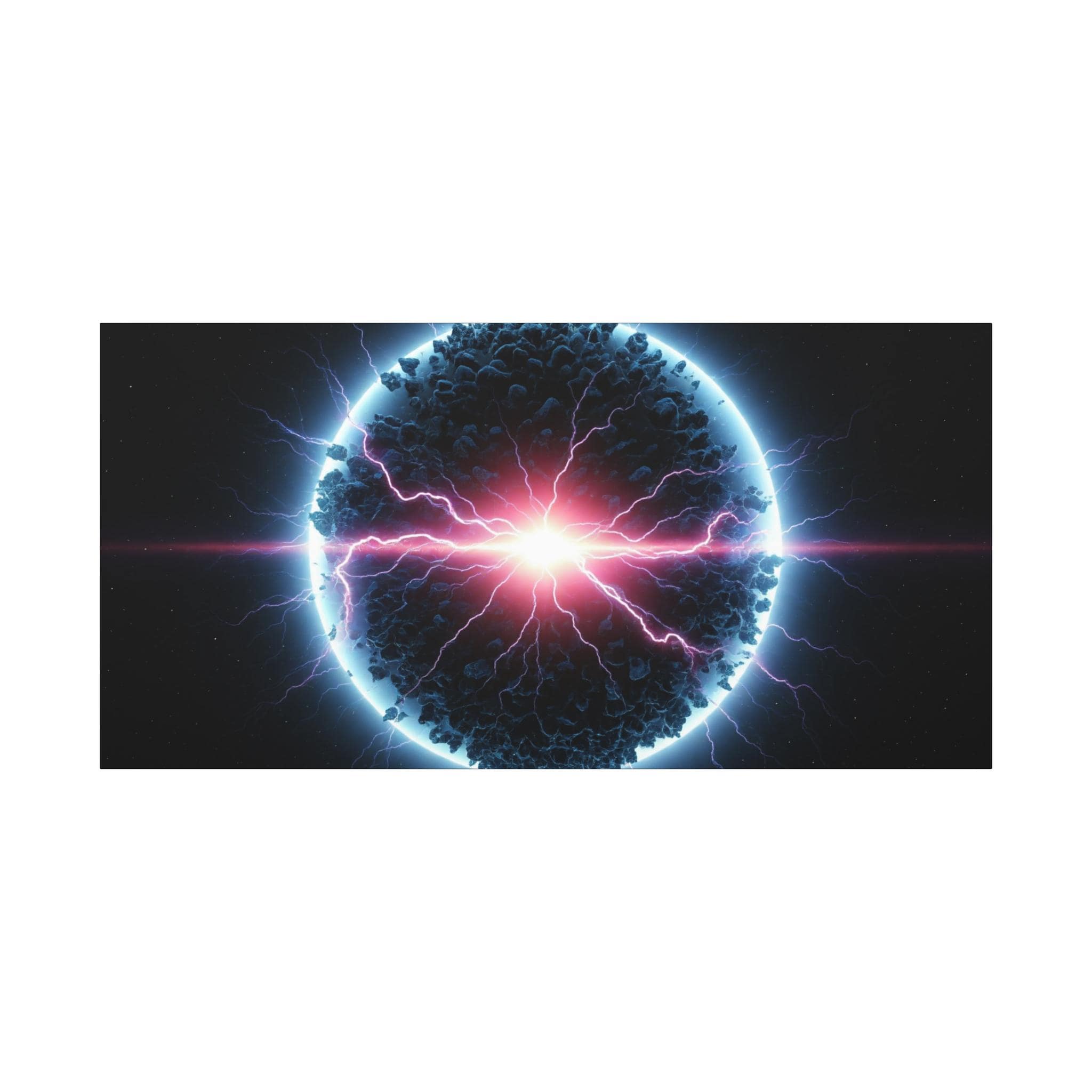 Neon Electric Orb Matte Canvas