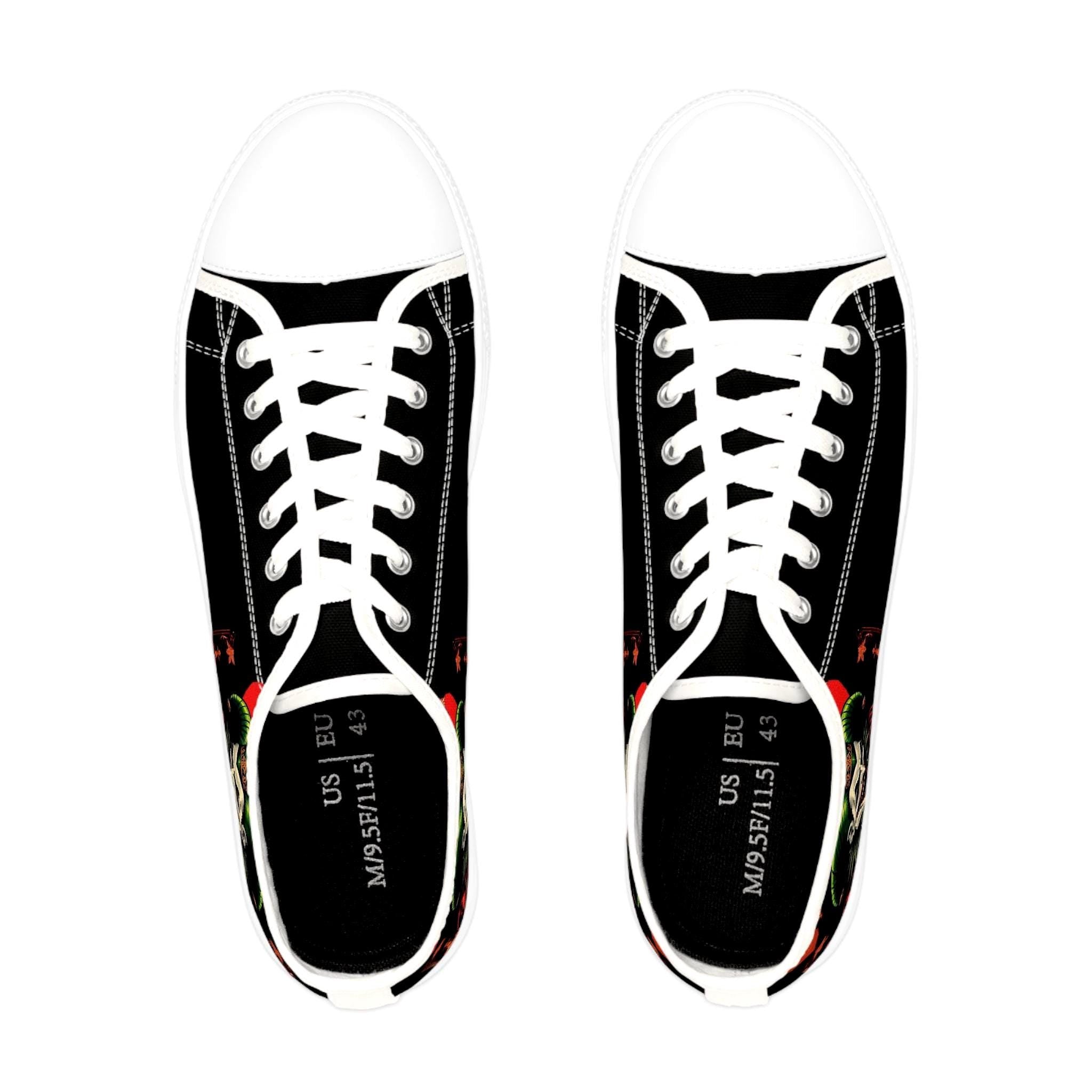 Creepy Joker Clown Face Men's Low Top Sneakers | Horror Streetwear