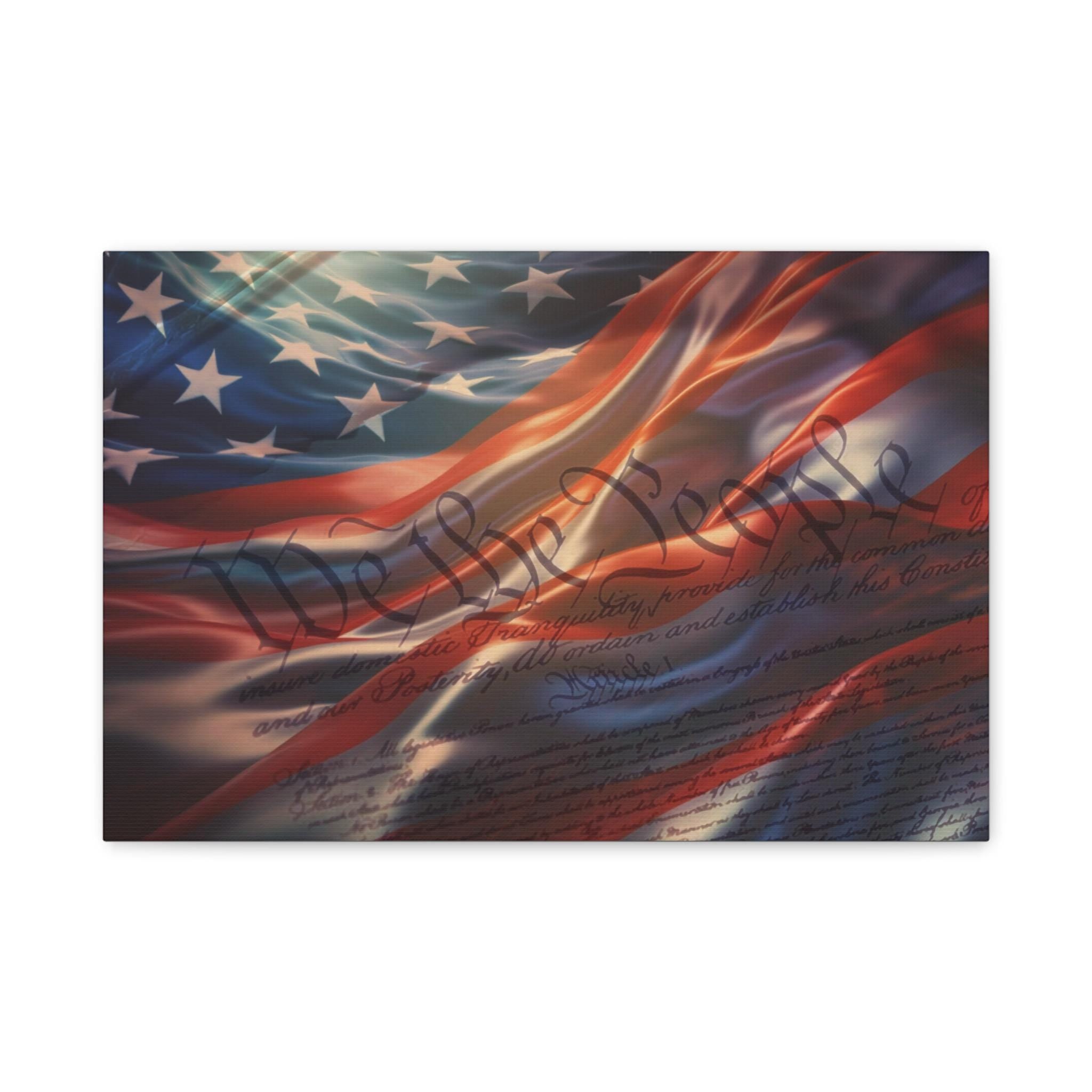 We the People Flag Canvas | Matte Stretched Canvas Wall Art