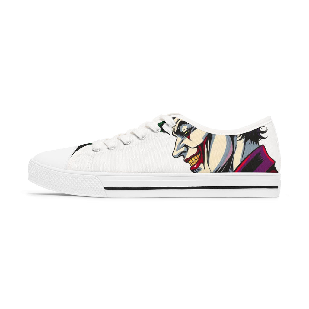 Joker Portrait Women's Low Top Sneakers | Comic Villain Art