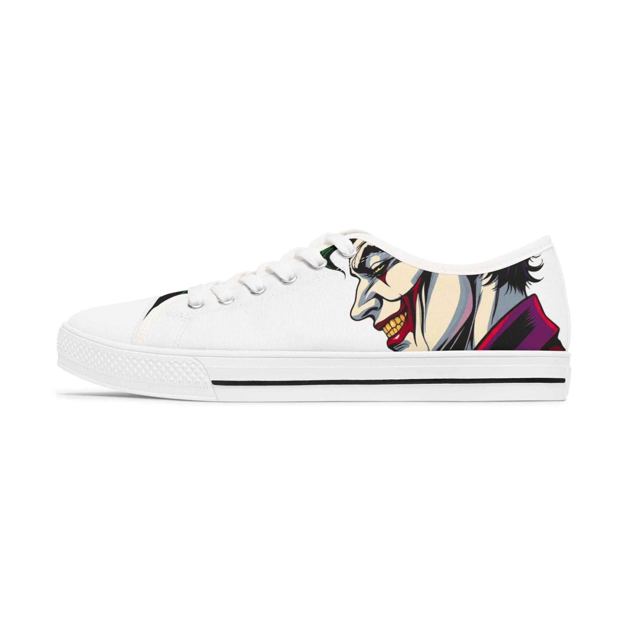 Joker Portrait Women's Low Top Sneakers | Comic Villain Art